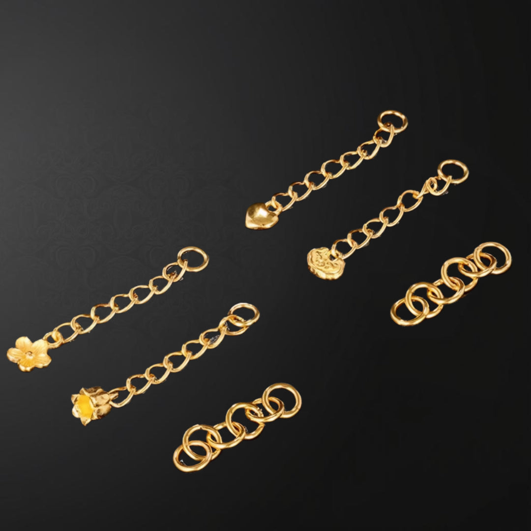 24k Pure 999 Gold D.I.Y Extension Tail Chain Buckle Accessories For Jewelry Making Craft