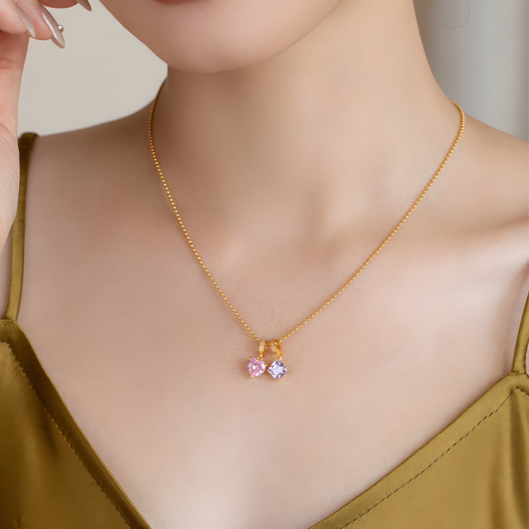 18K Gold Anywhere Charm Zircon Crystal luxury versatile buckle Pendant - Gypsophila Co.