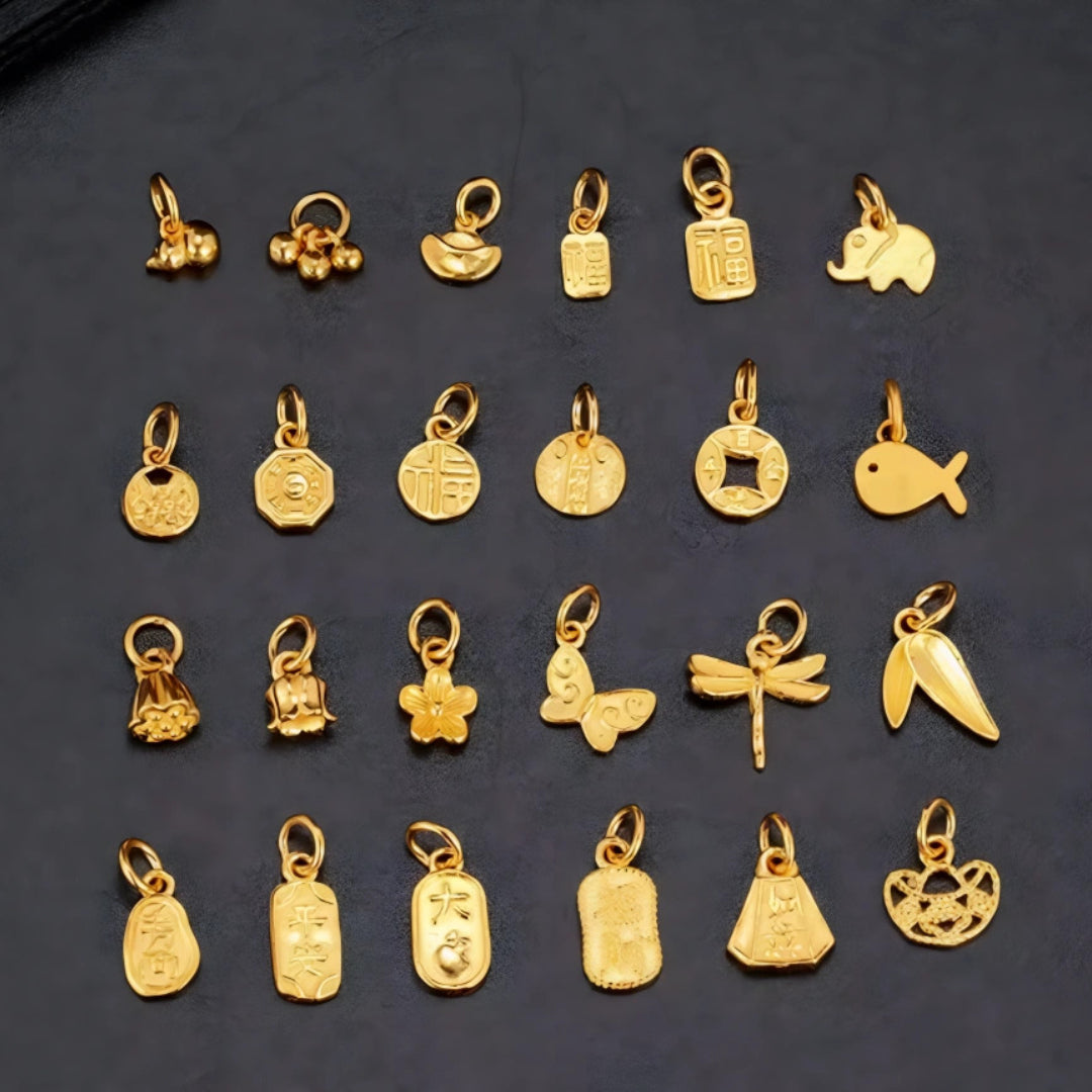 24k Pure 999 Gold Dainty Lucky Blessing Butterfly D.I.Y Charm
