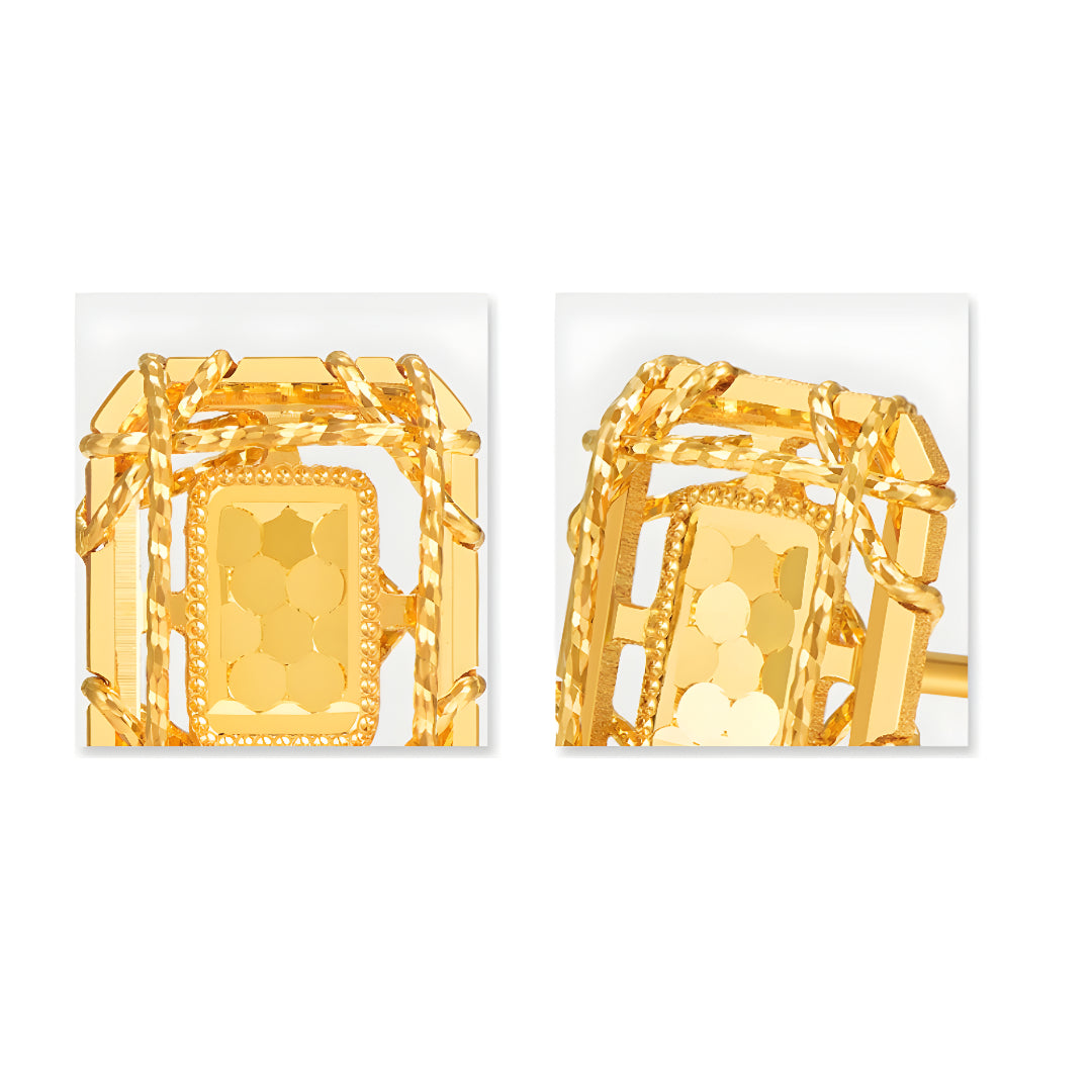 24K 5G Gold Sparkling Geometric Stud Earrings - Gypsophila Co.