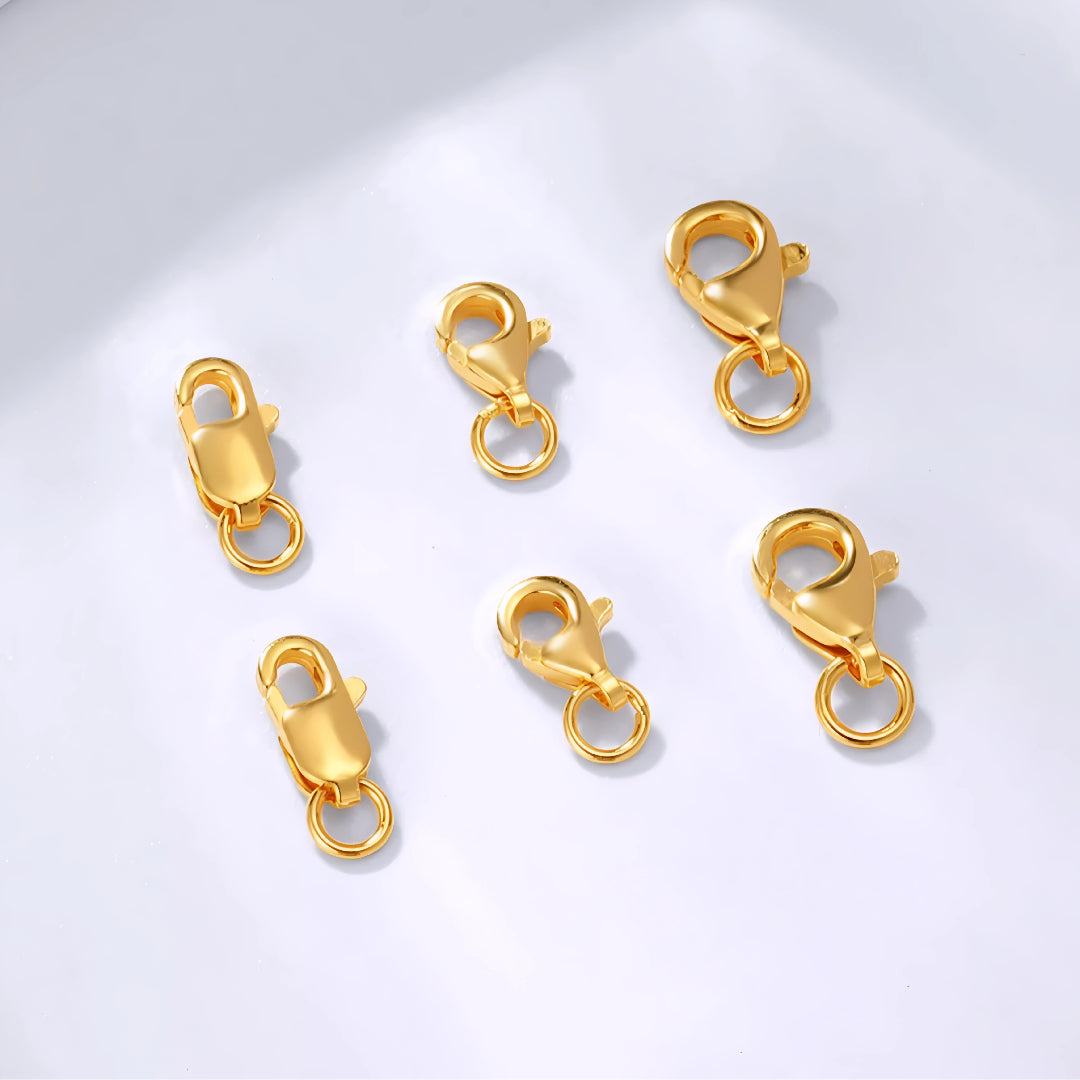 24k Pure 999 Gold D.I.Y Lobster Clasp Clip Oval Buckle Accessories For Jewelry Making Craft