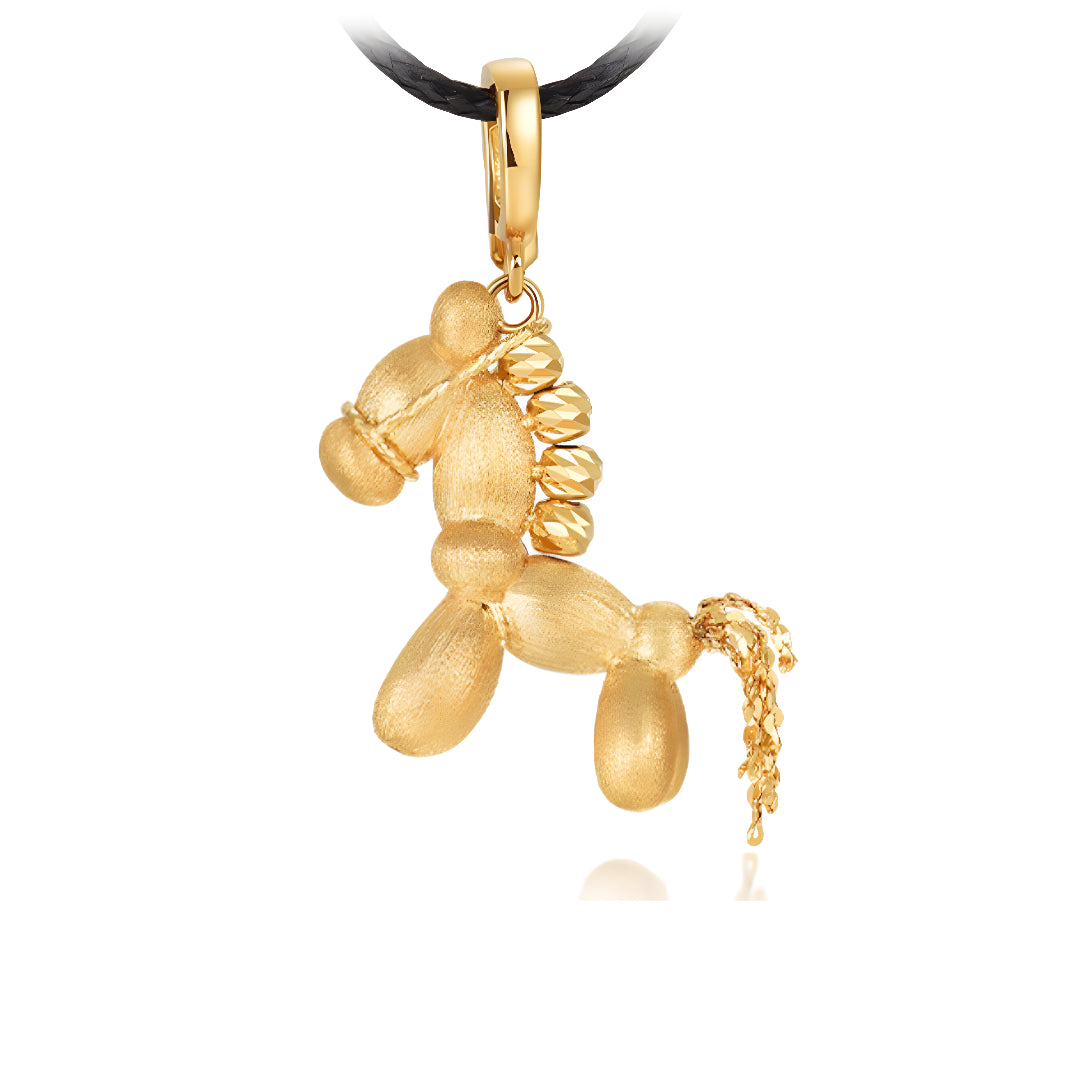 18k Gold Chinese Zodiac Year of Horse Cute Pendant - Gypsophila Co.