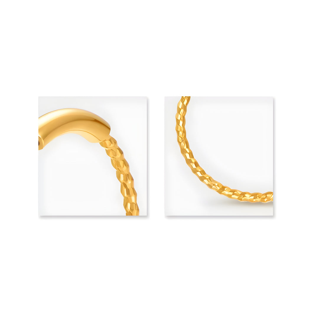 Small Hoop 18k Gold Twisted Plain Minimal Earrings
