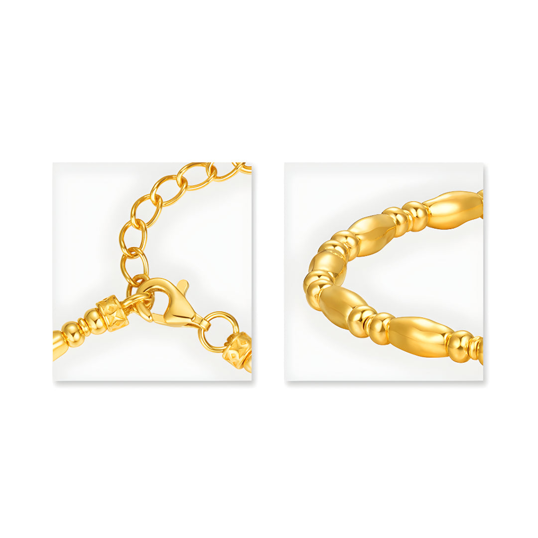 24k Pure Gold Beads Minimal Style Bracelet - Gypsophila Co.