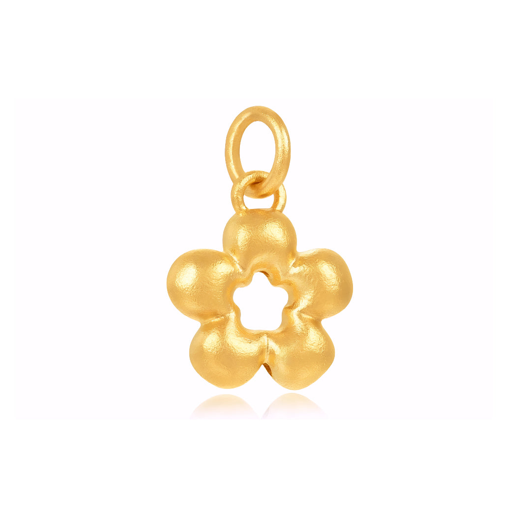 24k Pure 999 Gold D.I.Y Flower Charm Accessories For Jewelry Making Craft