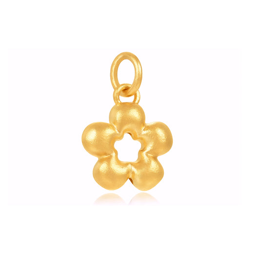 24k Pure 999 Gold D.I.Y Flower Charm Accessories For Jewelry Making Craft