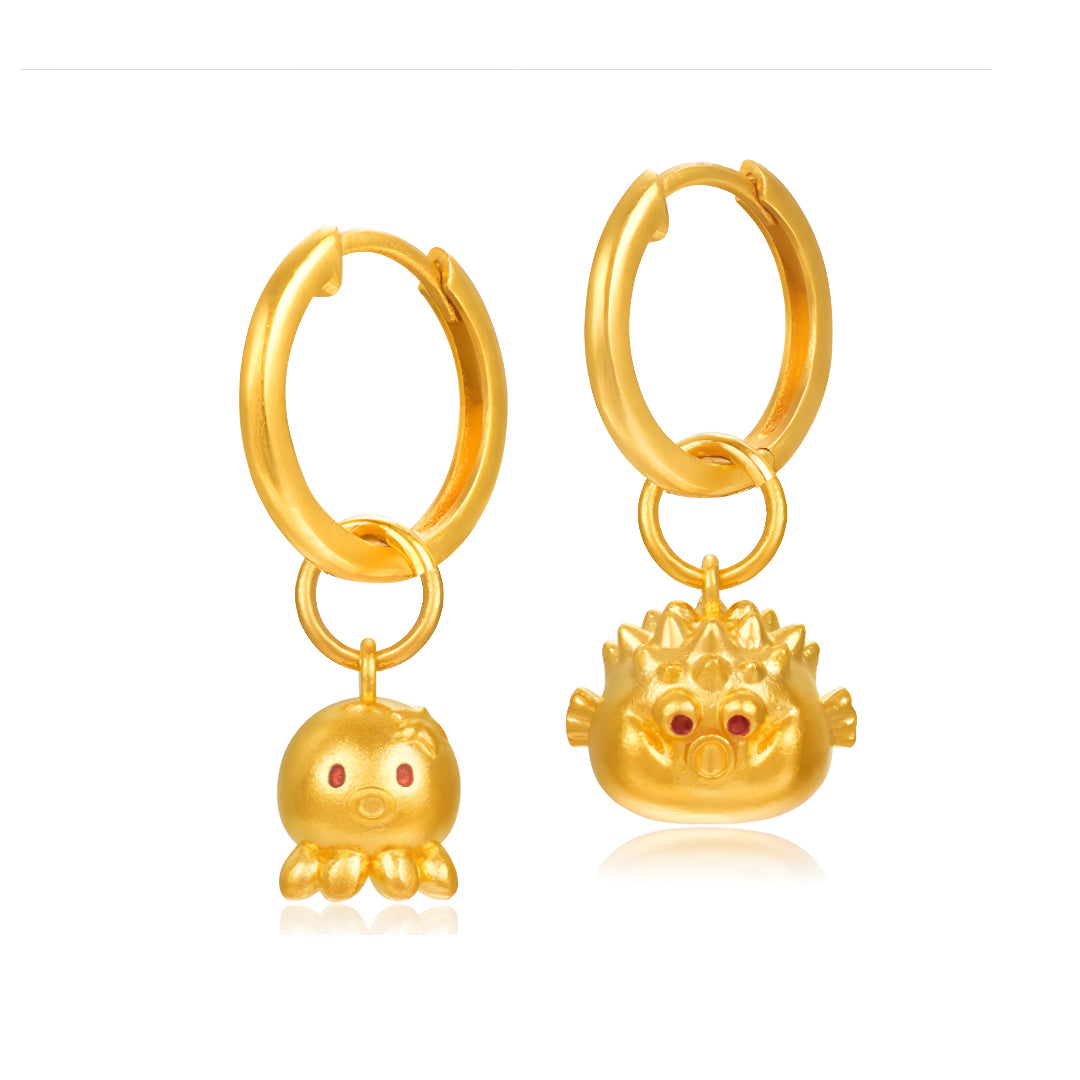 24k Real Gold Sea World Animal Fish Octopus Crab Sea Star Charm D.I.Y Pendant - Gypsophila Co.