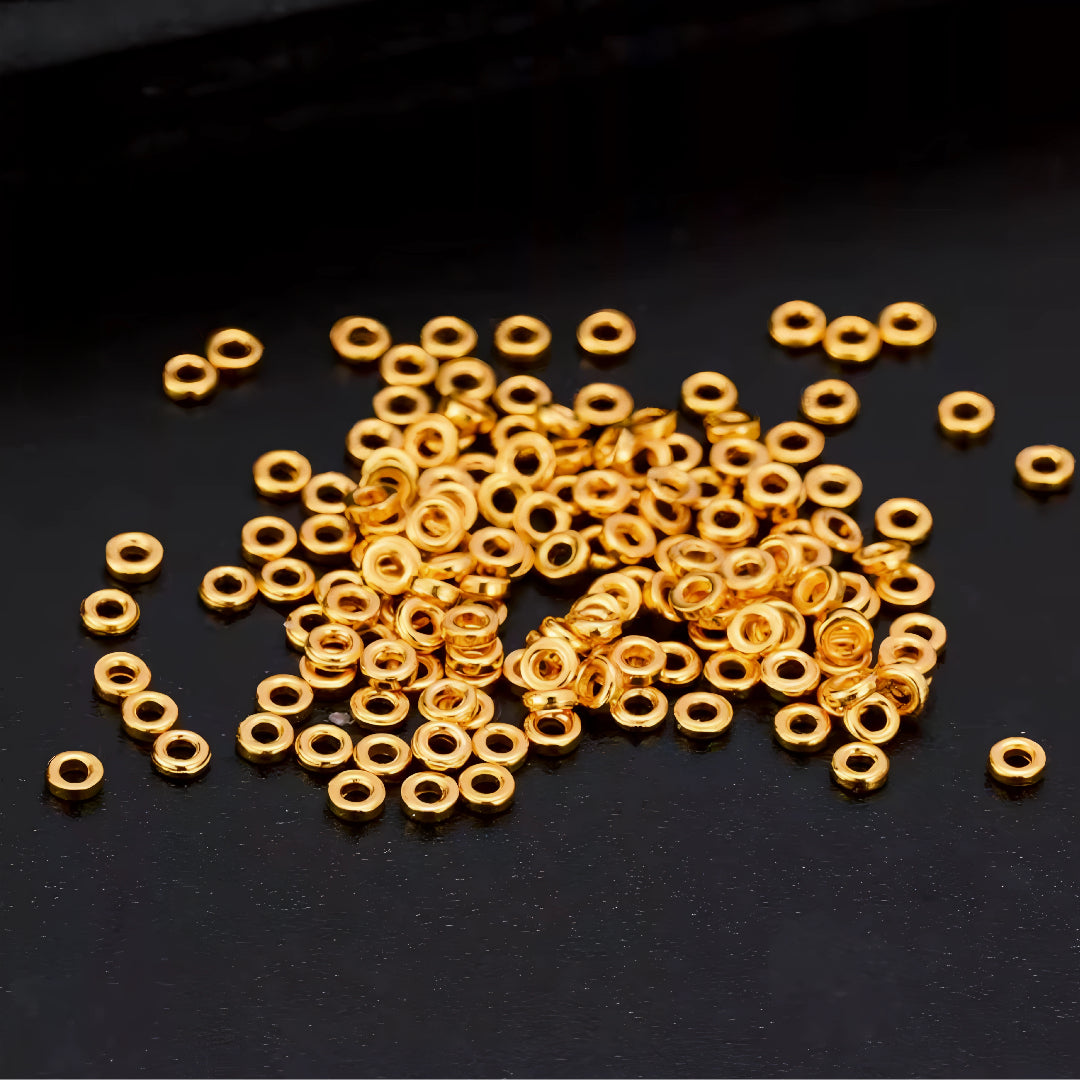 24k Pure 999 Gold D.I.Y Loose Mini Ring Handmade beads Spacer Accessories For Jewelry Making Craft