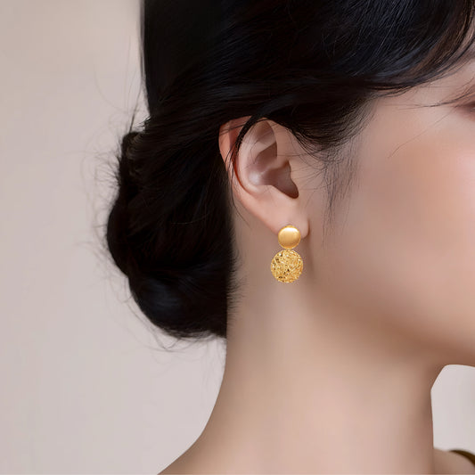 24K Real Gold Minimal Hoop Earrings