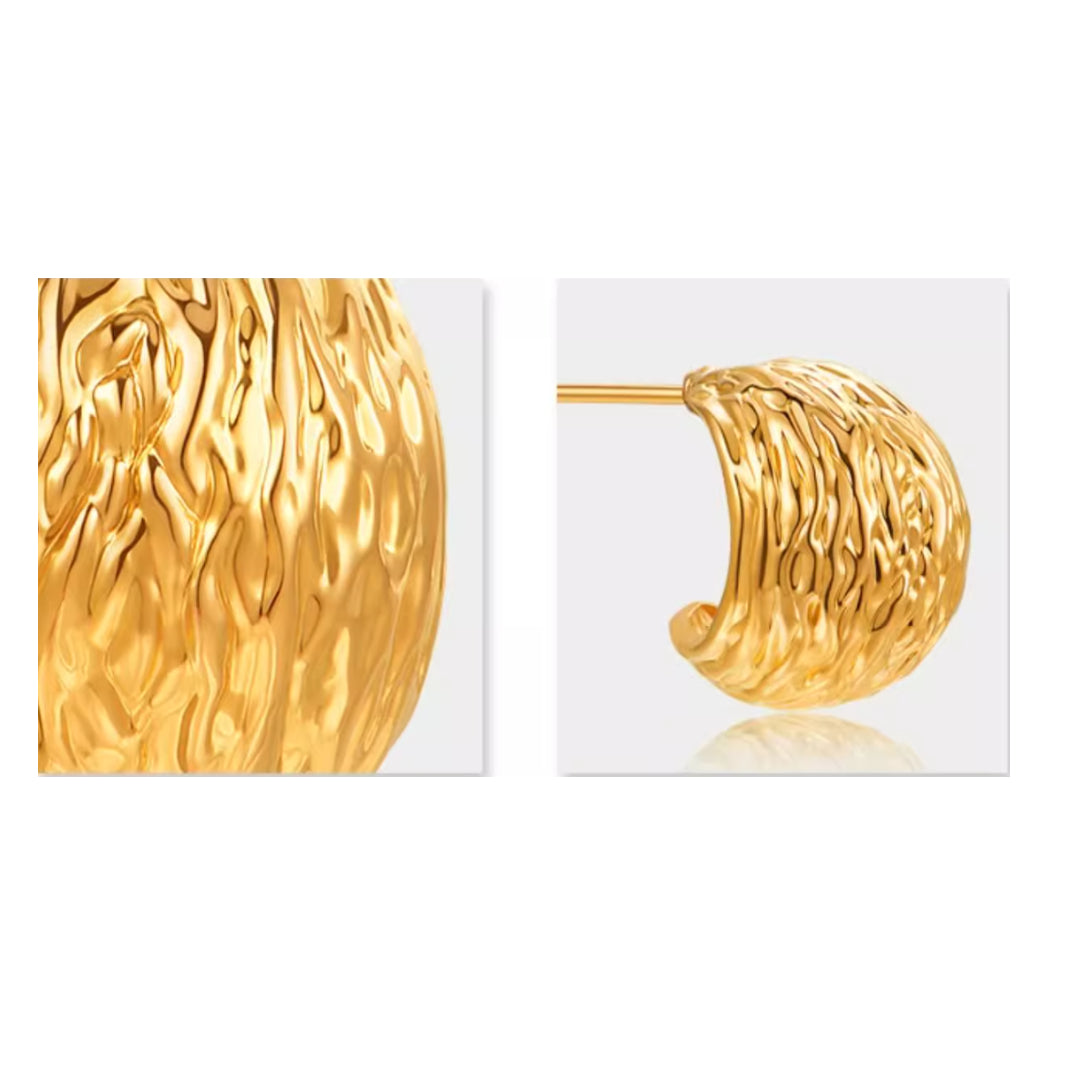 24K Pure 5D Hard Gold Elegant Stud Earrings - Gypsophila Co.