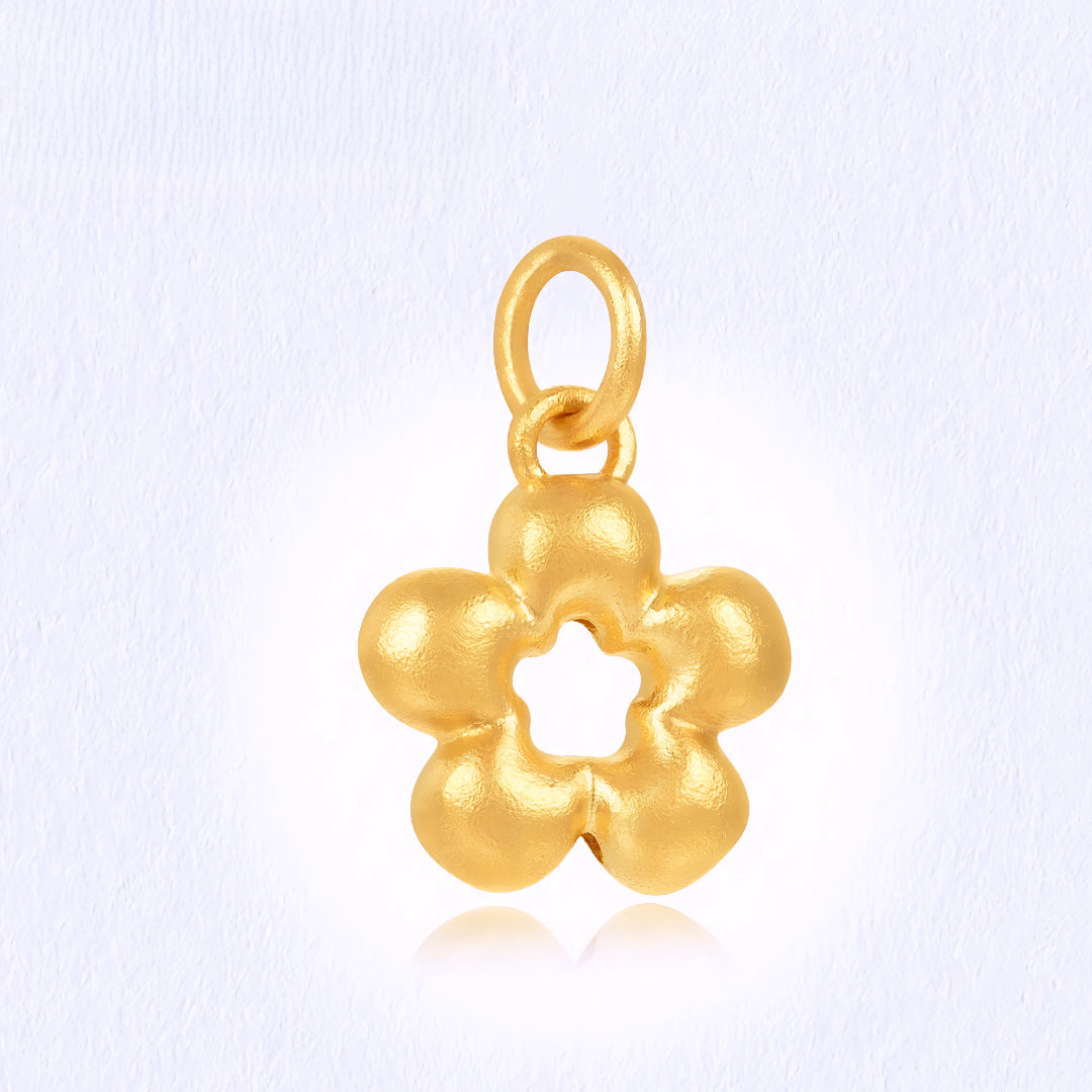 24k Pure 999 Gold D.I.Y Flower Charm Accessories For Jewelry Making Craft
