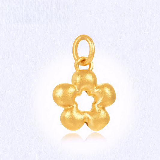 24k Pure 999 Gold D.I.Y Flower Charm Accessories For Jewelry Making Craft