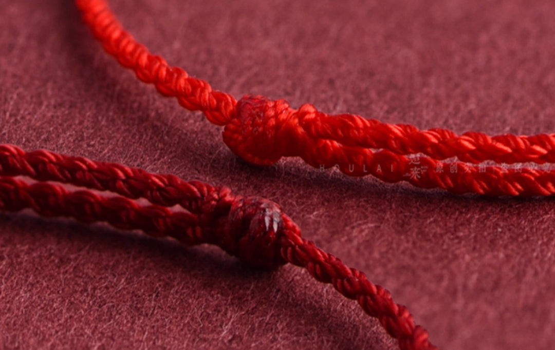 24k Solid 999 Gold Beads Red Rope Bracelet for Men and Women Blessing and Peace Braided Bracelet