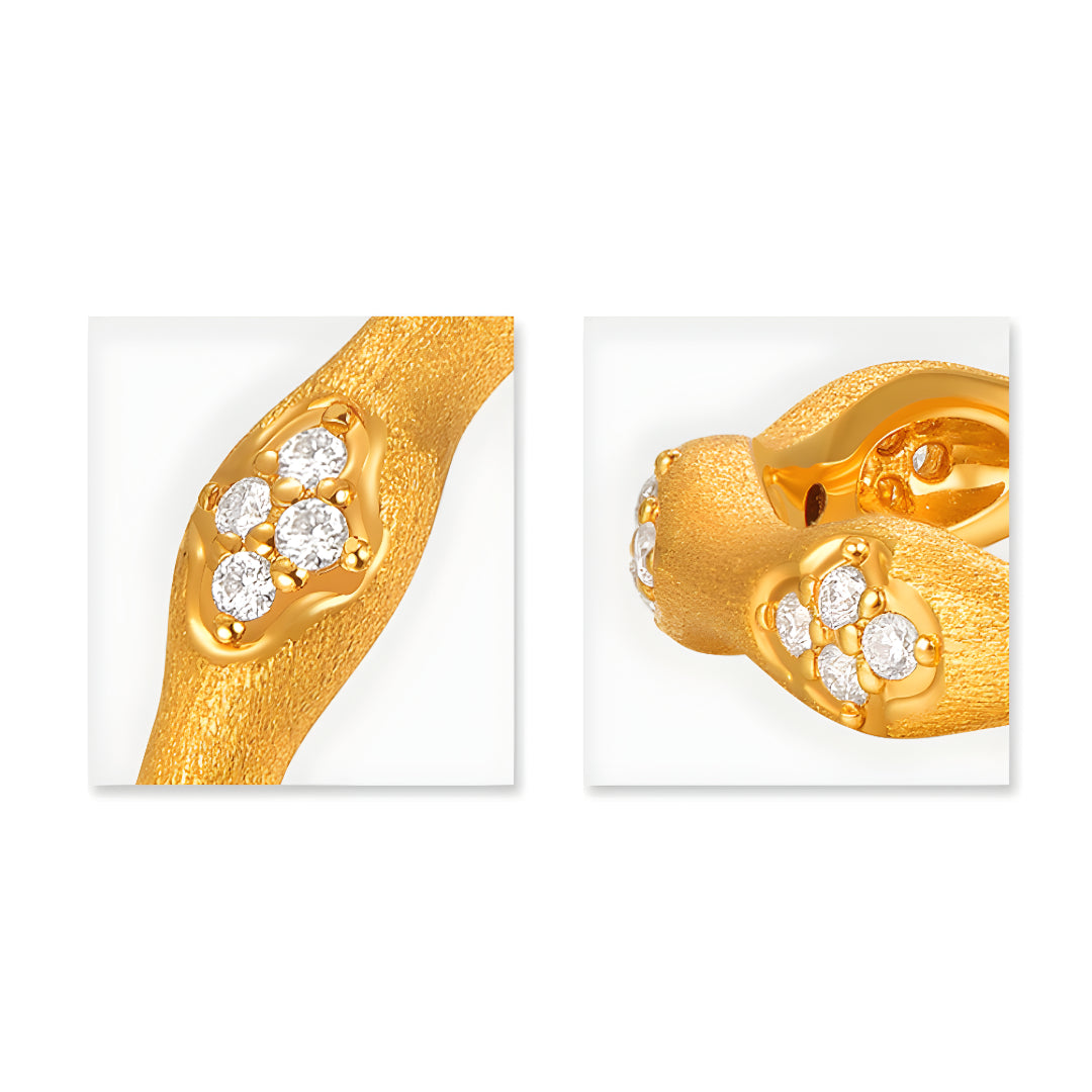 24K Real Gold Star Ring Gold Ring 5D Full Gold Inlay Fashion Women's Ring