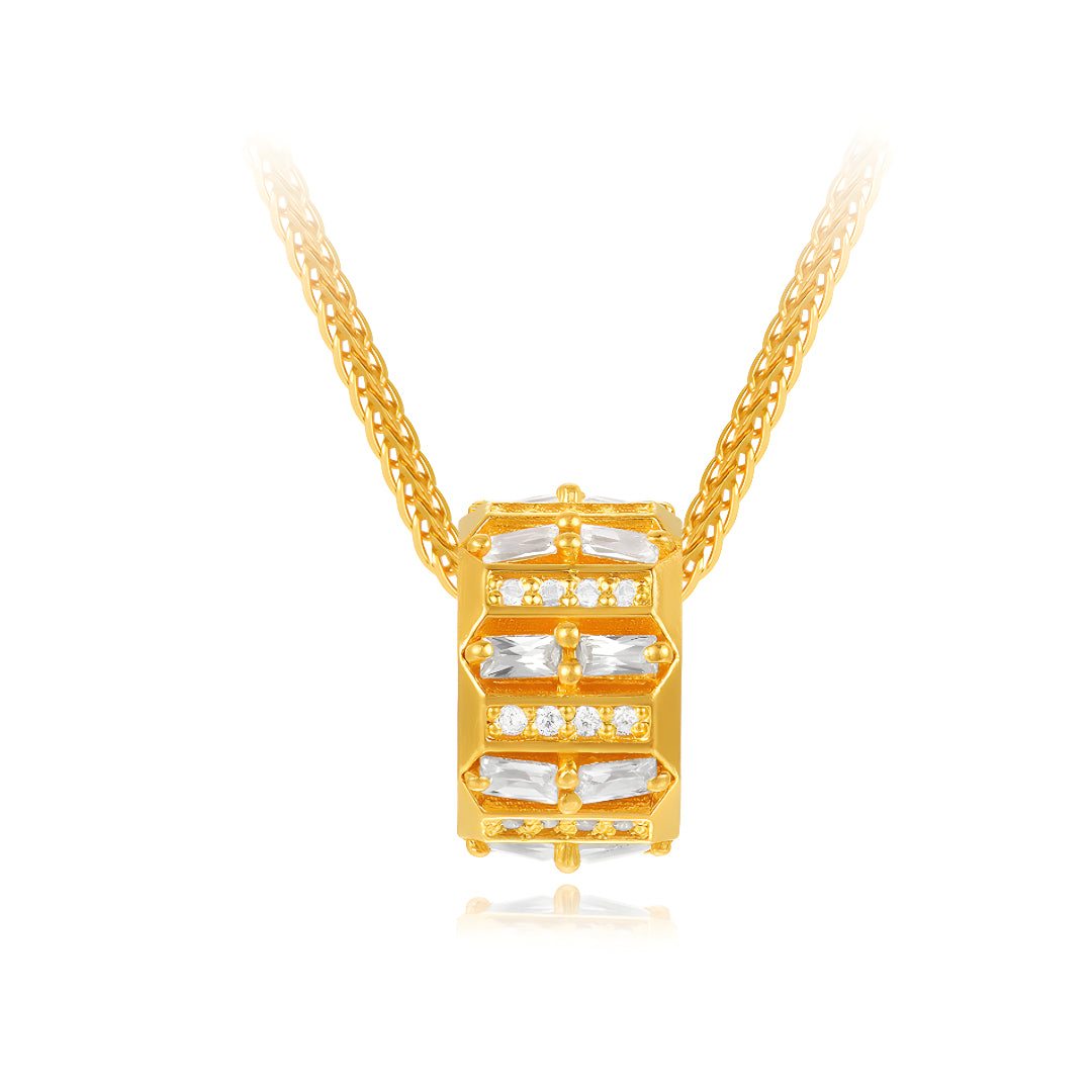 24k Pure 999 Gold D.I.Y Round Zircon Ring beads Spacer Accessories For Jewelry Making Craft