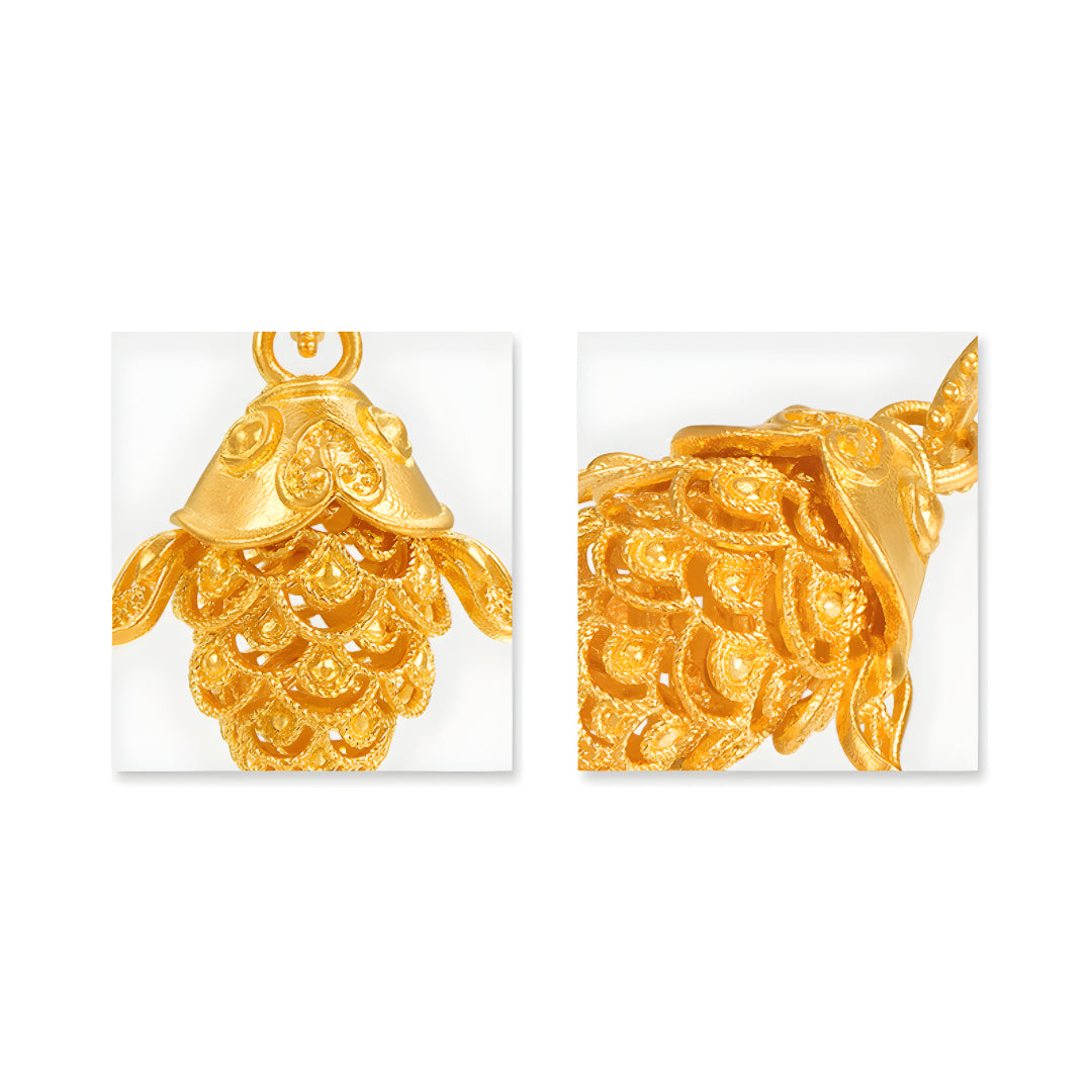 24k Real Gold Ruyi Koi Fish Pendant