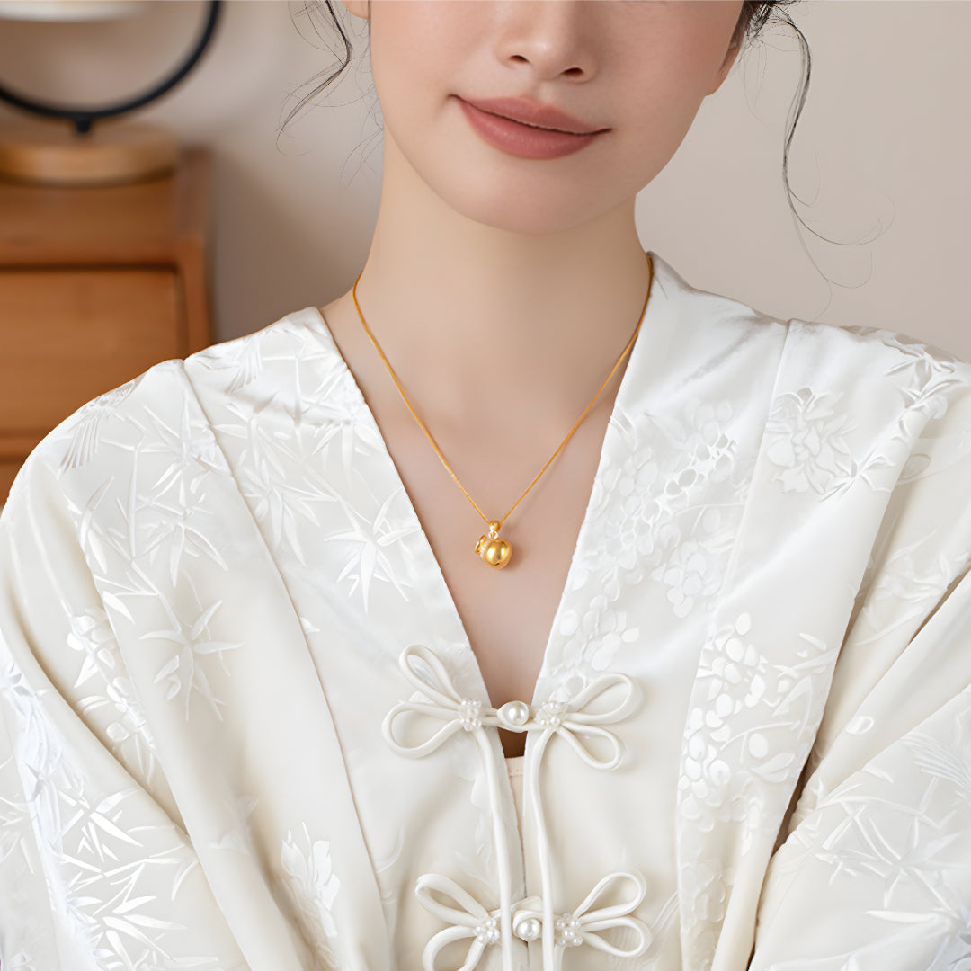 24K Pure Gold Lucky Wealth Money Bag Pendant - Gypsophila Co.