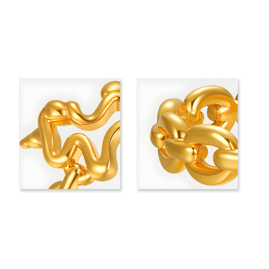 24K Pure Gold Unicorn 5D Playful Cute Chain Link Ring - Gypsophila Co.