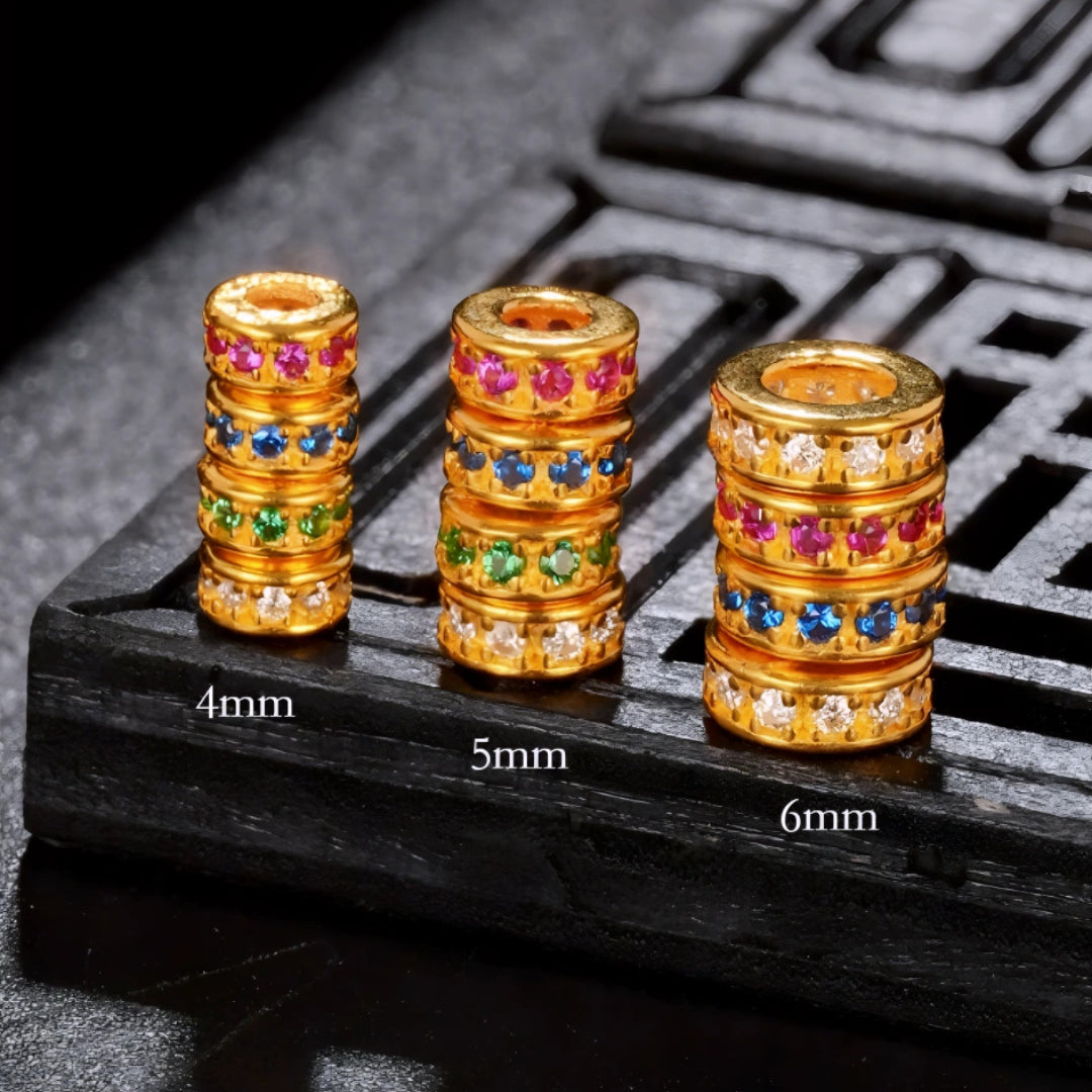 24k Pure 999 Gold D.I.Y Round Ring beads Spacer Accessories For Jewelry Making Craft
