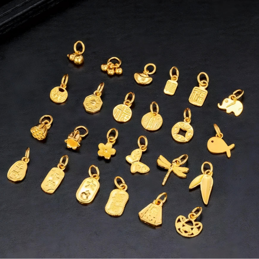 24k Pure 999 Gold Dainty Lucky Blessing Butterfly D.I.Y Charm