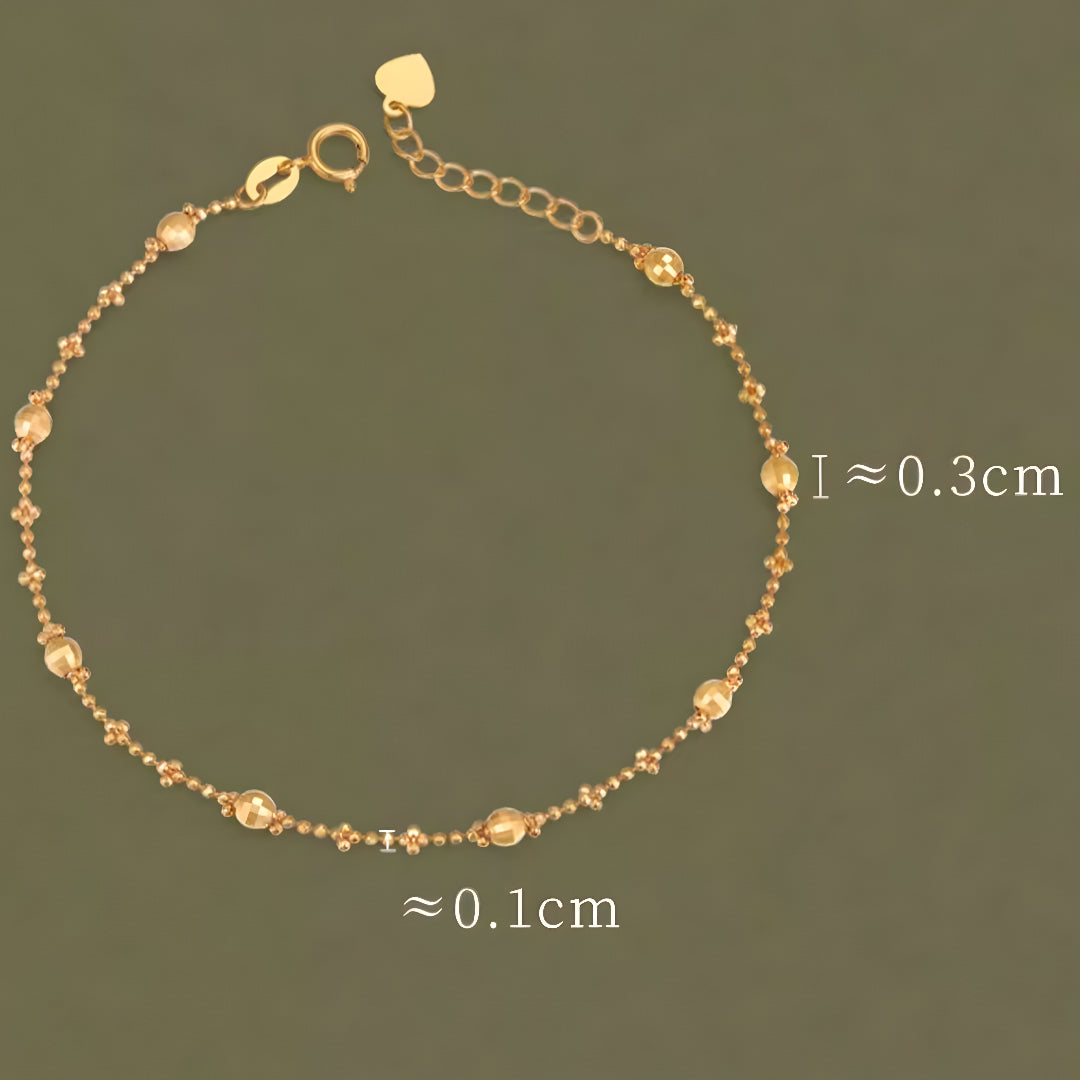 18k Real Gold Shinning Beads Bracelet