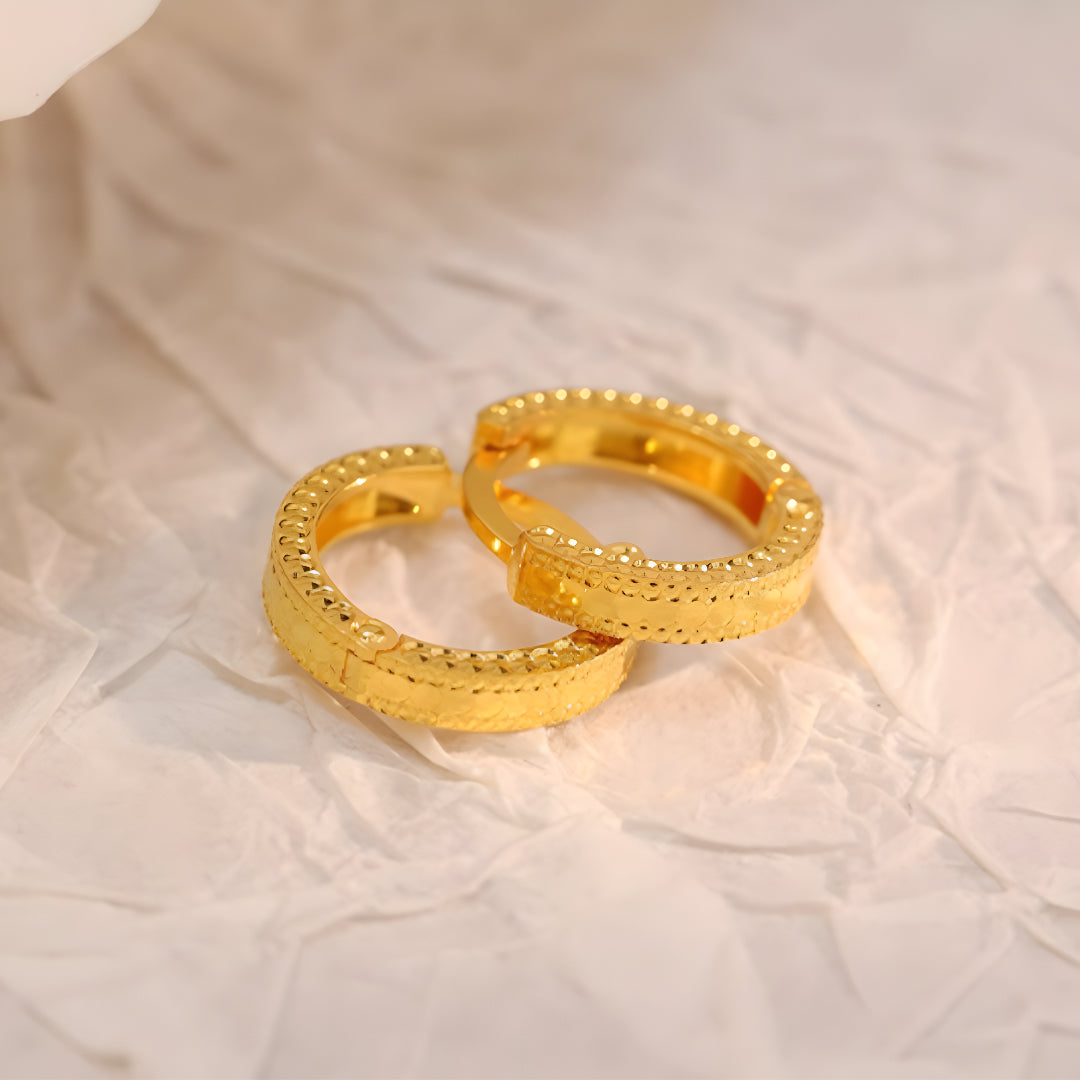 24K Real Gold 5G Gold Minimal Hoop Earrings