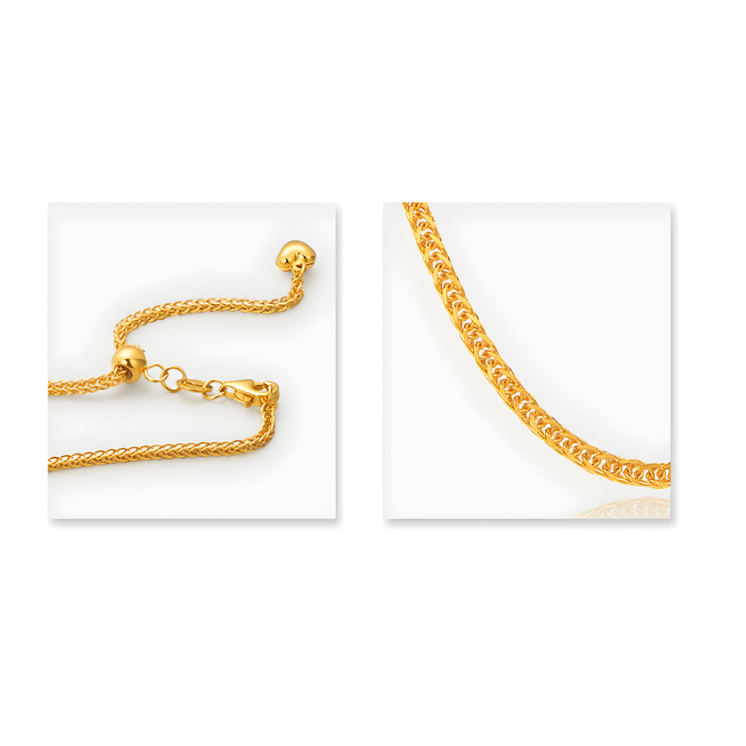 24K Pure Gold necklace 5G Gold Thick version Chopin adjustable sweater Necklace