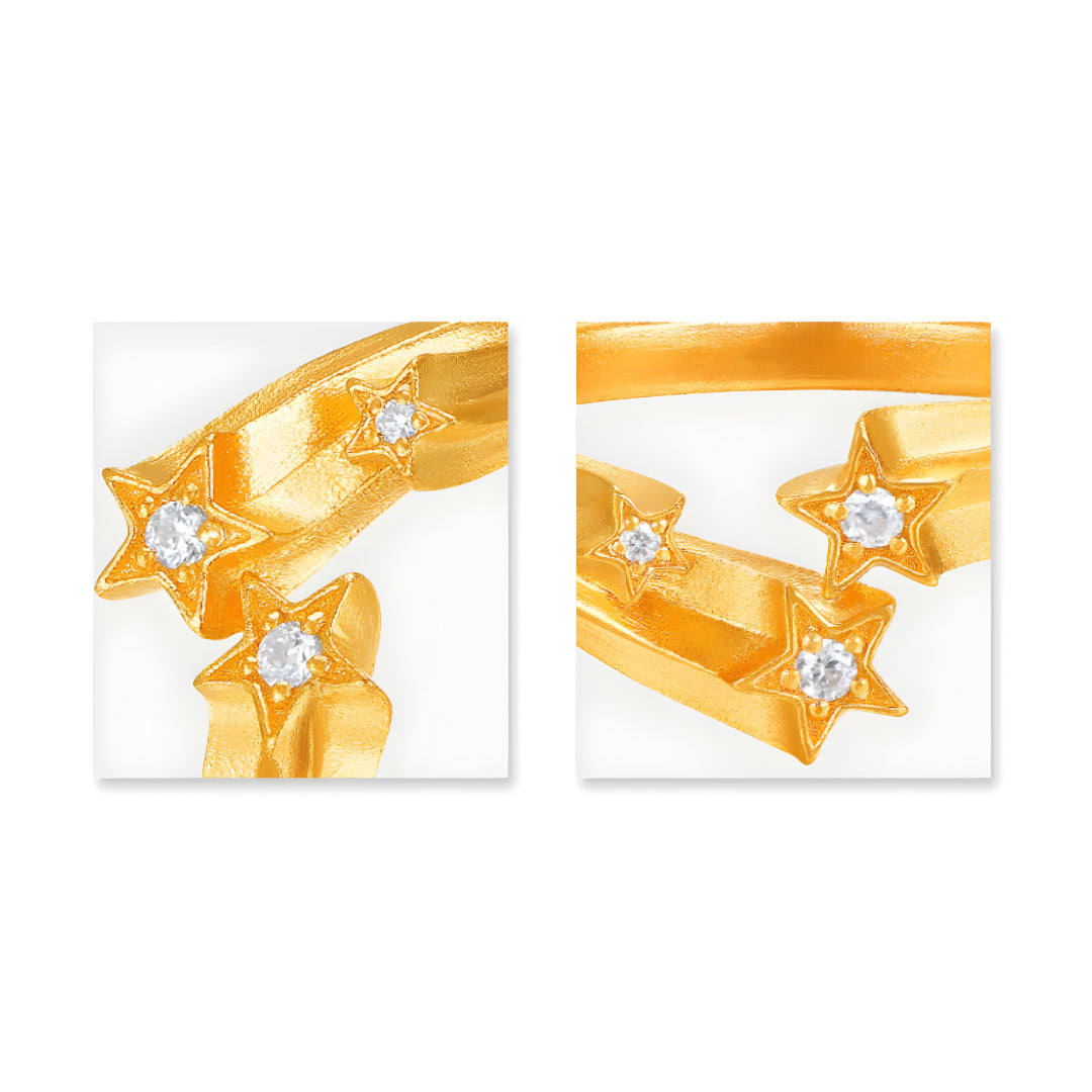 Meteor Shower Shooting Star Moissanite Inlaid Wedding Proposal Ring