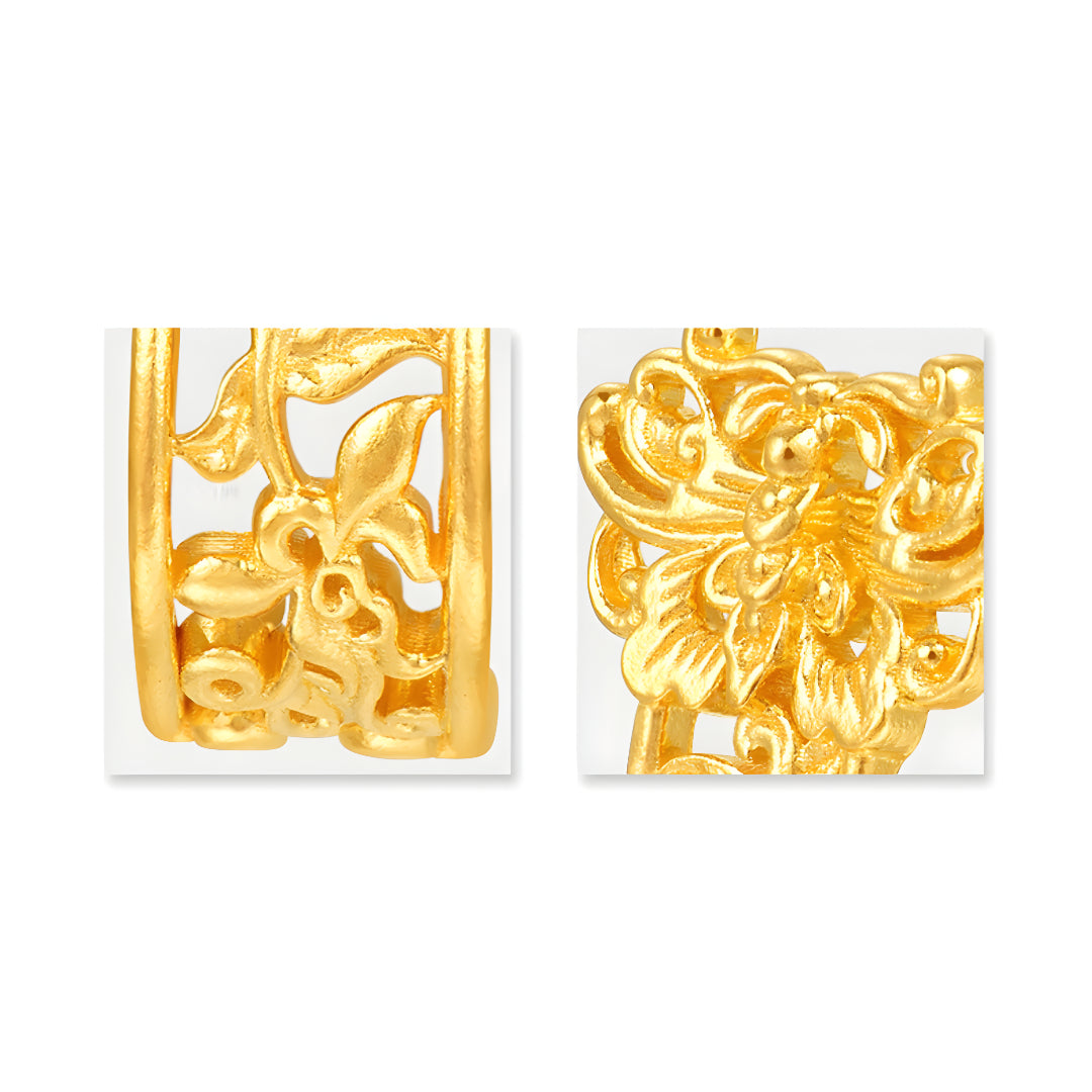 24K Pure Gold Handmade Butterfly Orchid Flower Stud Earrings - Gypsophila Co.