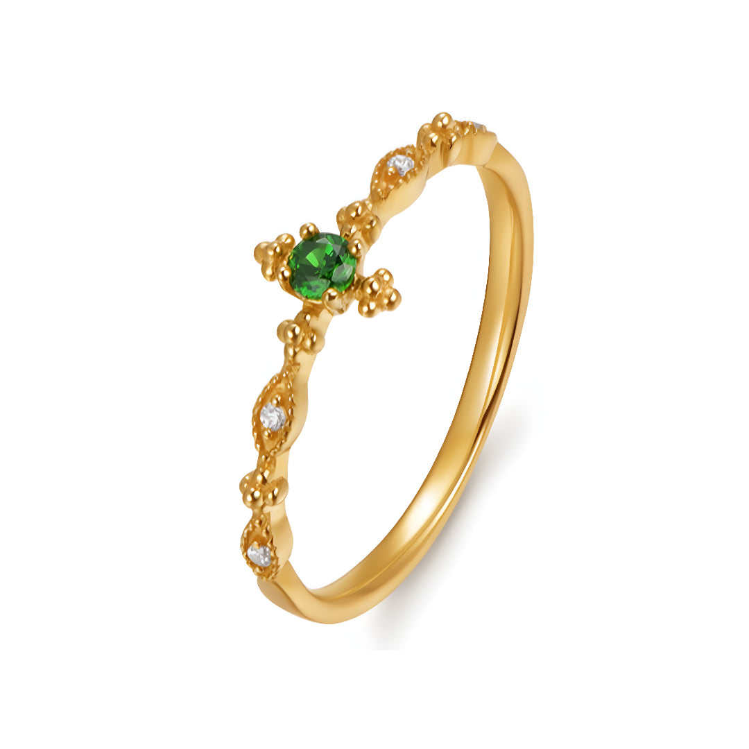 18K Real Gold Star Delicate Stacking Ring Proposal Wedding Bride Gift - Gypsophila Co.