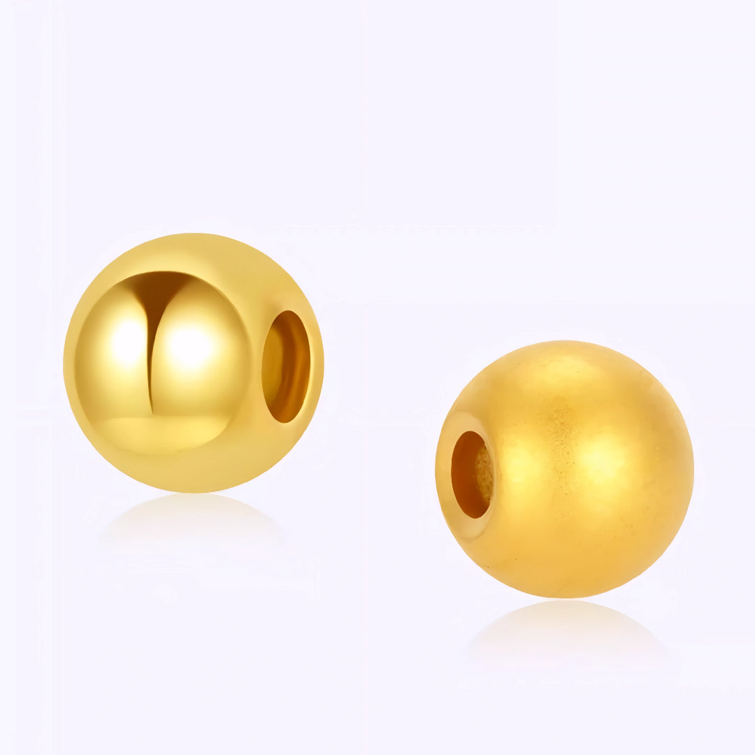 24k Pure 999 Gold D.I.Y Loose Small Round beads Spacer Glossy or Matte Accessories For Jewelry Making Craft