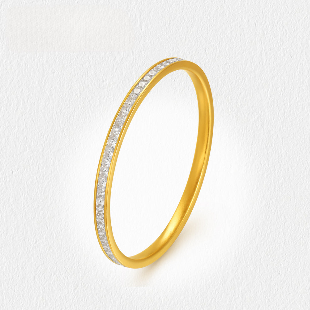 24K Pure Gold Sugar Cube Starry Sky Bangle Bracelet - Gypsophila Co.