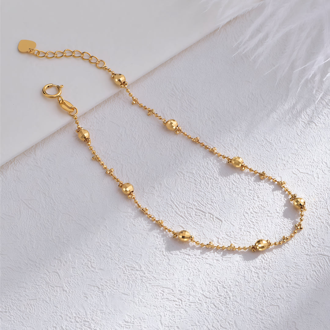 18k Real Gold Shinning Beads Bracelet