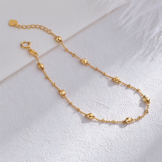 18k Real Gold Shinning Beads Bracelet