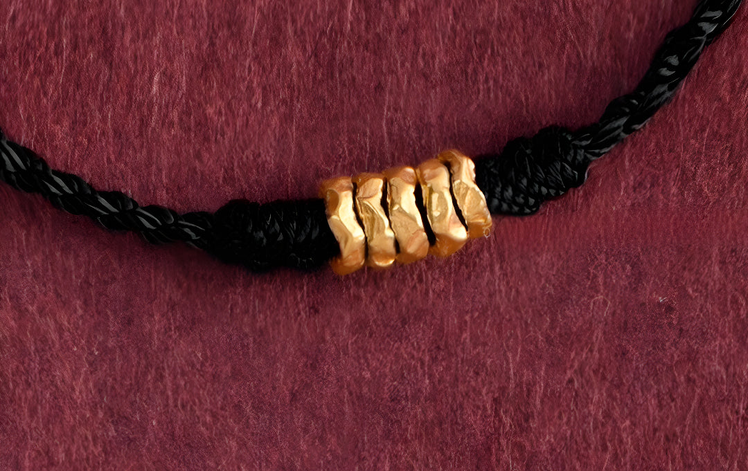 24k Solid 999 Gold Beads Red Rope Bracelet for Men and Women Blessing and Peace Braided Bracelet