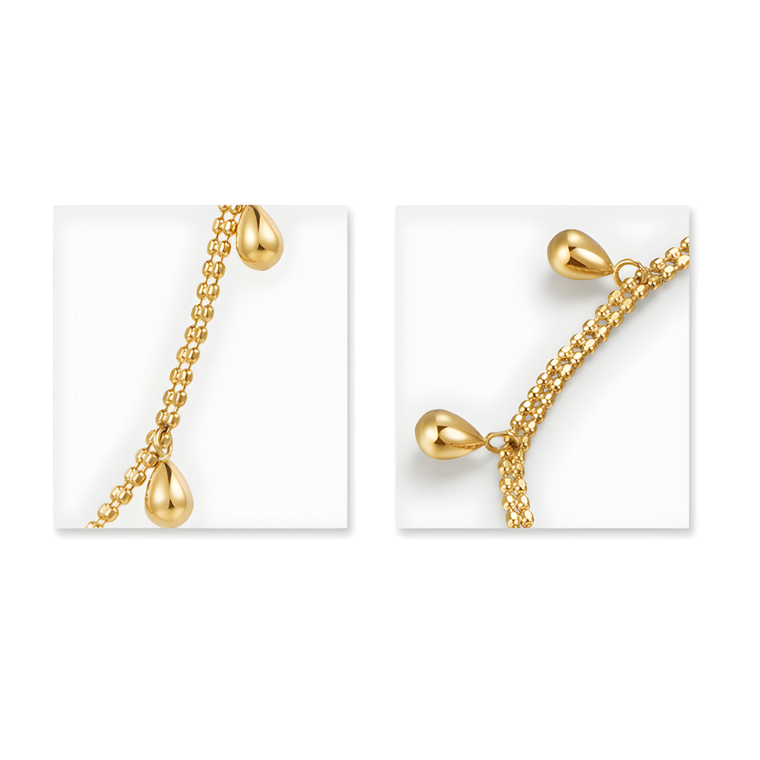 Gilded water drop 18K gold necklace natural light luxury retro clavicle chain - Gypsophila Co.