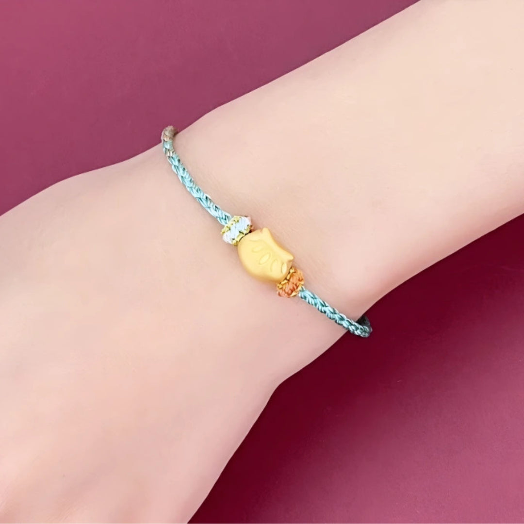 24K Pure 999 Gold Lucky Blessing Steamed Dumplings Charm Pendant