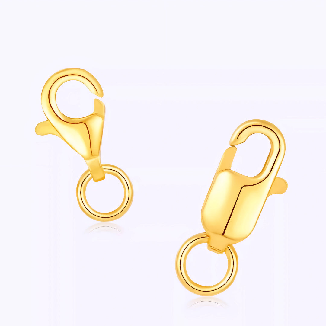 24k Pure 999 Gold D.I.Y Lobster Clasp Clip Oval Buckle Accessories For Jewelry Making Craft