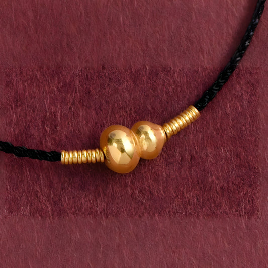 24k Solid 999 Gold Lucky Gourd Red Rope Bracelet for Men and Women Blessing and Peace Braided Bracelet