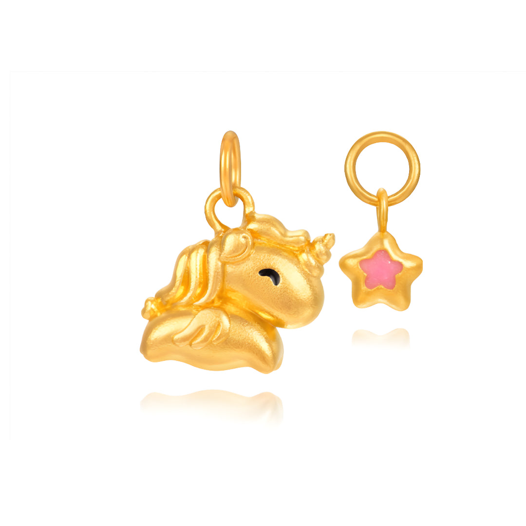 24K Gold Unicorn and Star Pendant Charm D.I.Y Great Gift - Gypsophila Co.