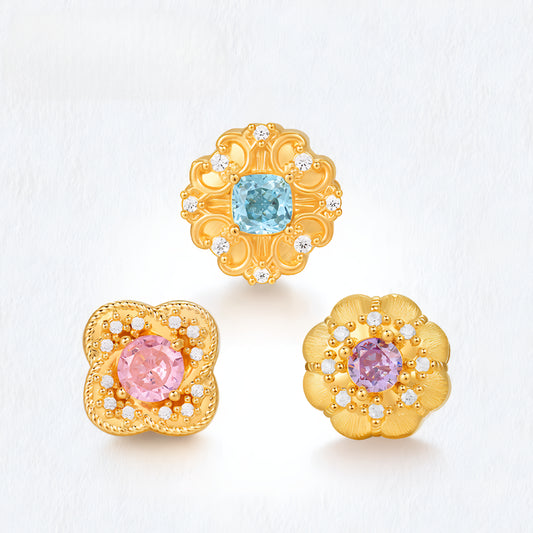 24K Pure Gold Beads D.I.Y Charm Pendant - Gypsophila Co.