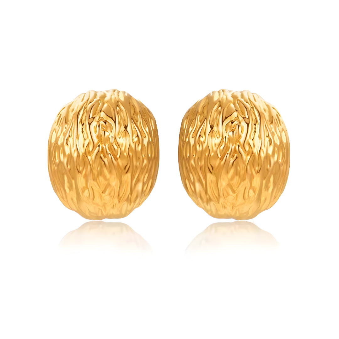 24K Pure 5D Hard Gold Elegant Stud Earrings - Gypsophila Co.