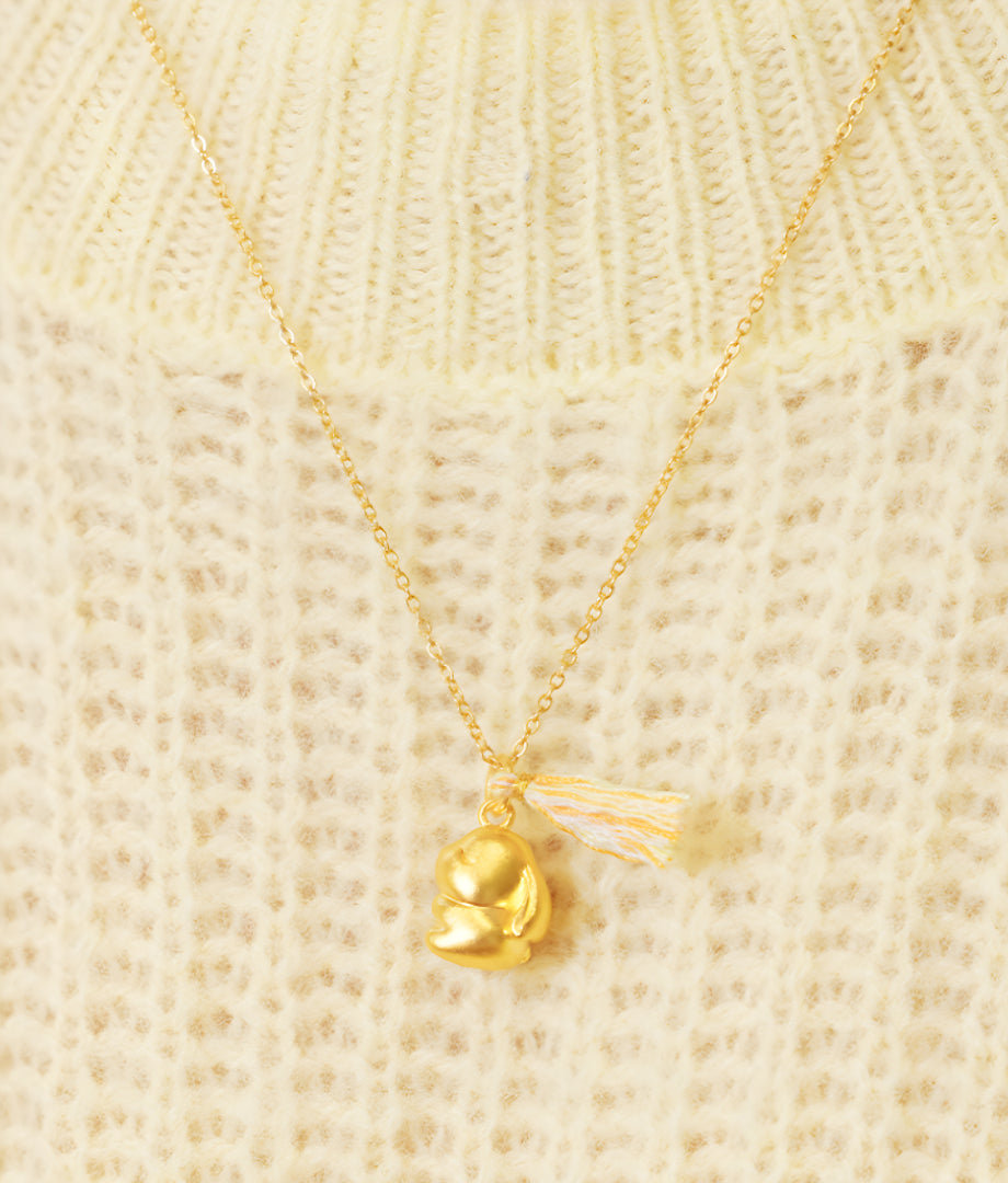 24K Pure Gold Blessing Wishing Rabbit Bunny Pendant - Gypsophila Co.