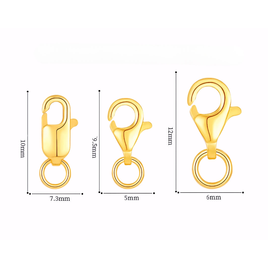 24k Pure 999 Gold D.I.Y Lobster Clasp Clip Oval Buckle Accessories For Jewelry Making Craft