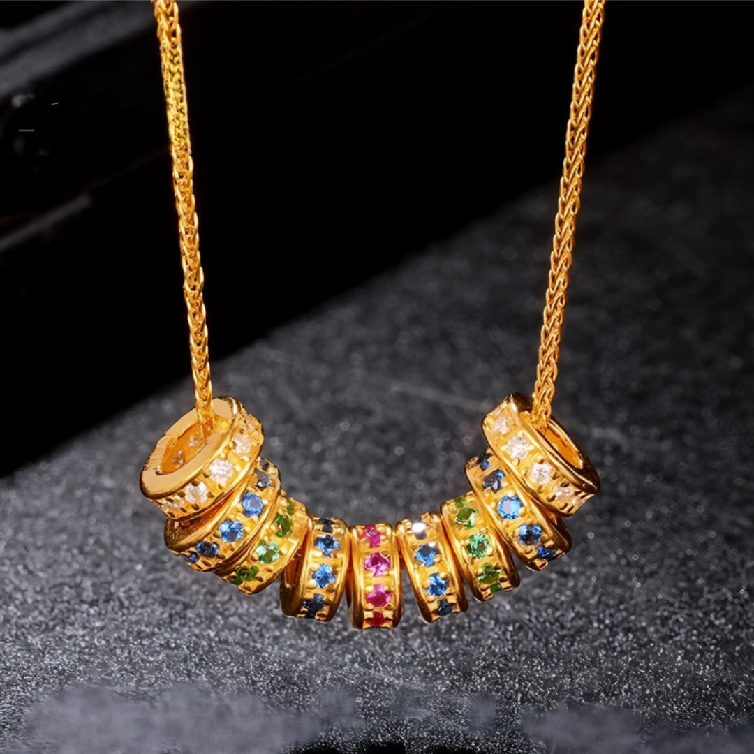 24k Pure 999 Gold D.I.Y Round Ring beads Spacer Accessories For Jewelry Making Craft