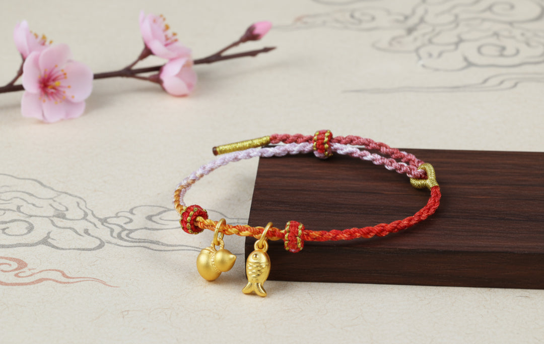 24k Solid Gold 999 Gold Gourd or Small Fish Pendant for Wealth and Fortune D.I.Y Charm