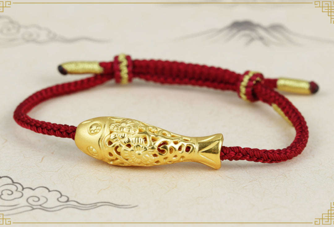 24K 999 Real Gold Pure Gold Koi Fish Good Luck and Fortune D.I.Y Charm Pendant