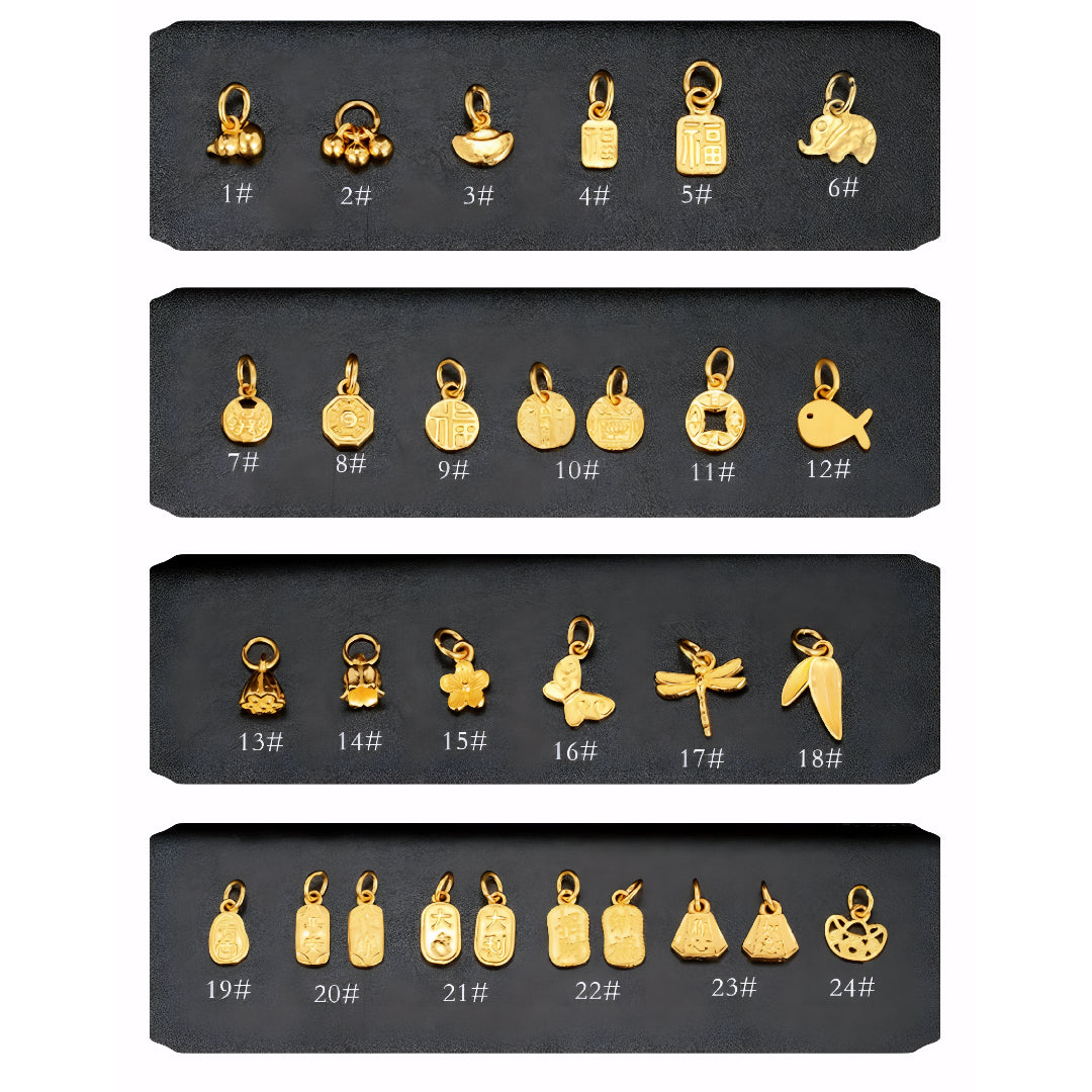 24k Pure 999 Gold Dainty Lucky Blessing Butterfly D.I.Y Charm