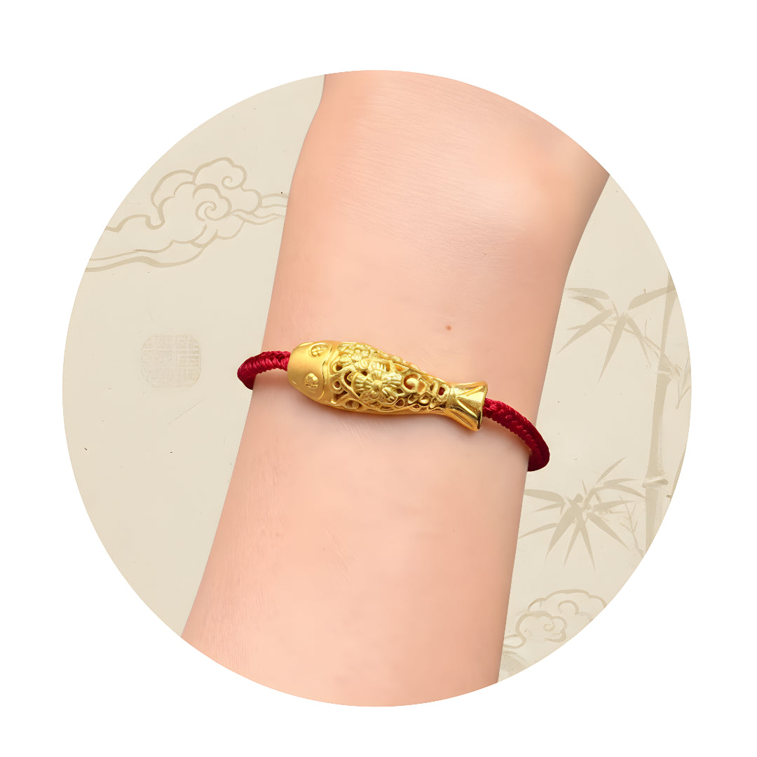 24K 999 Real Gold Pure Gold Koi Fish Good Luck and Fortune D.I.Y Charm Pendant