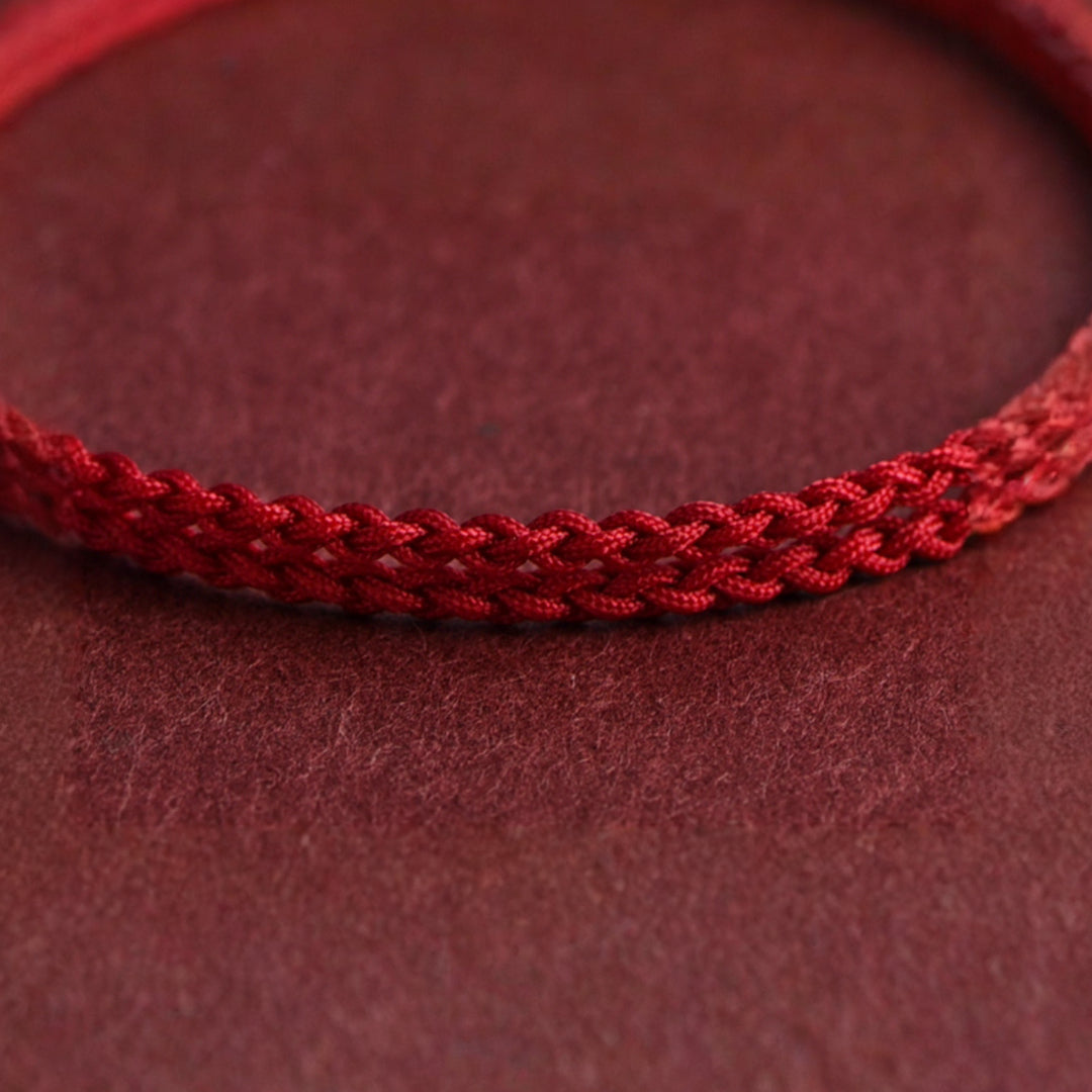 24k Solid 999 Gold Five Emperors Coins Red Rope Bracelet for Men and Women Blessing and Peace Braided Bracelet